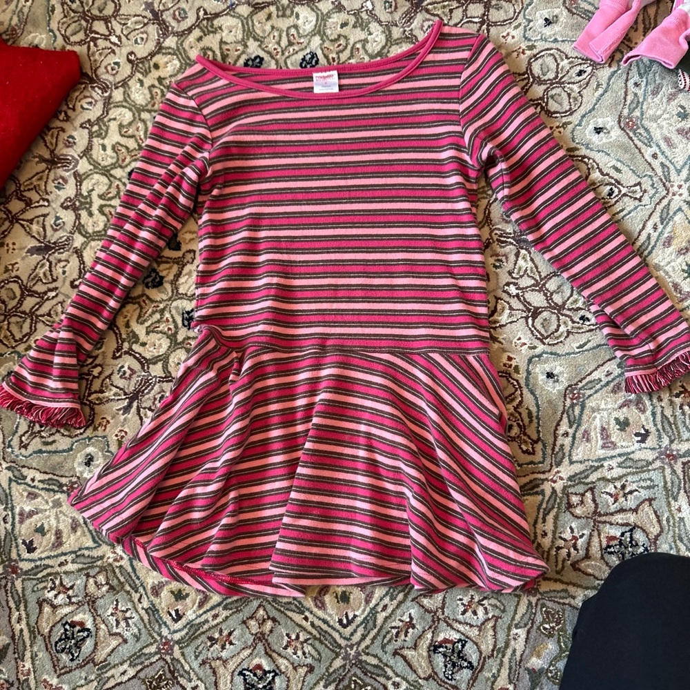 Gymboree Pink and Brown Striped Dress